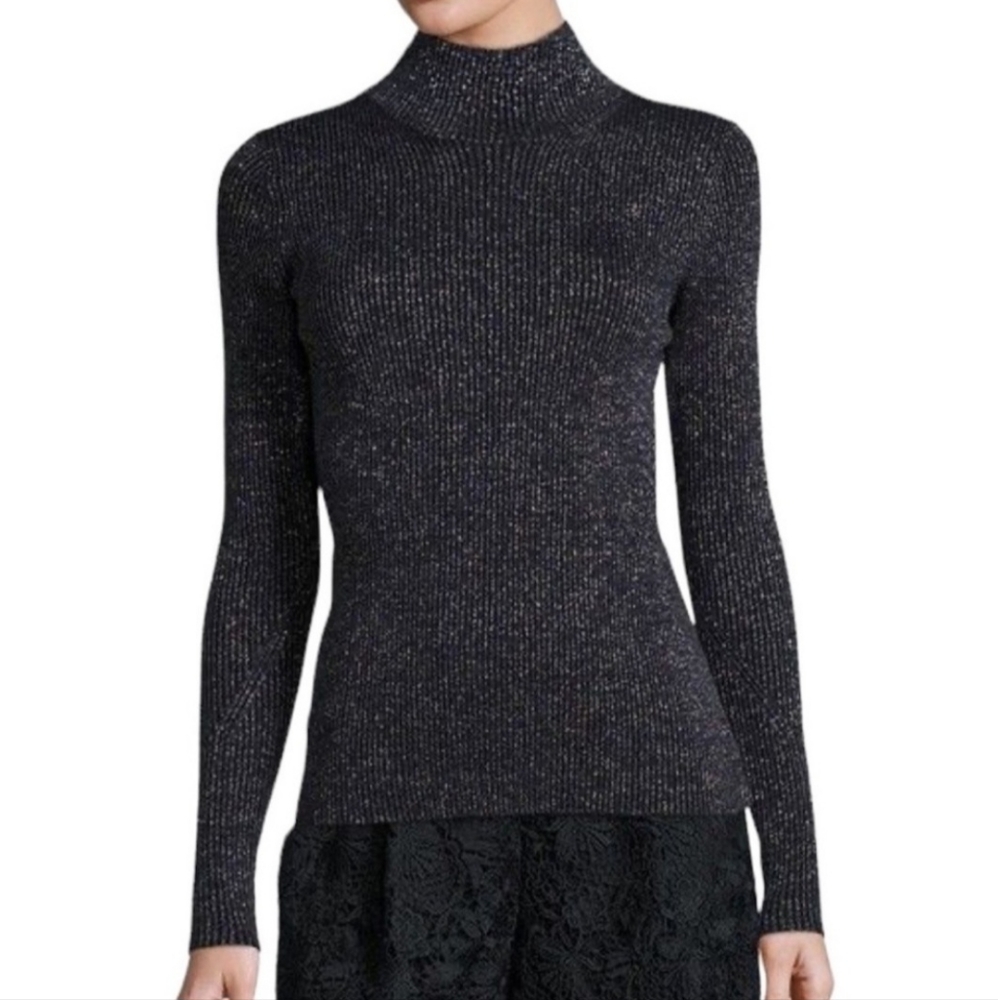 Diane von‎ Furstenberg Tess Metallic Sweater in Blue